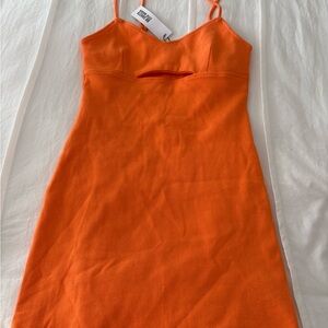 Steve Madden Bold Orange Ribbed Dress size small